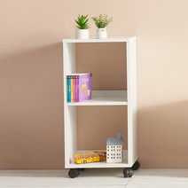 오너클랜 [히트가구] H6312 2단 2칸 바퀴형 심플책장 1color, 화이트