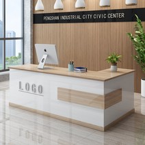 MANGOFACTORY 인포메이션 카운터테이블 미용실 식당 안내데스크, 진한우드 140x60x80cm