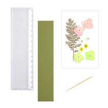 압화 아크릴자(평면자)만들기세트 DIY / 배경지(황녹색) + 수국디자인
