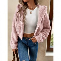 EZwear 카무플라주 프린트 지퍼 업 후디 테디베어 퍼 재킷
