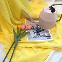 원단싸 대폭 쉬폰 원단 원피스 블라우스 의류 천 옐로우 쉬폰 커텐