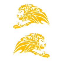 자동차 포인트 달리는 사자 튜닝스티커 (M사이즈) 2개1세트, 옐로우