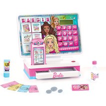Barbie 대형 금전 등록기 조명이 있는 인터랙티브 장난감 사실적인 사운드 역할 놀이 돈 Just Play 제, 한개옵션0