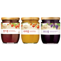 [한정특가] 복음자리 과일잼 3개세트 (딸기/사과/포도 택), 포도잼 370g 3개, 3개