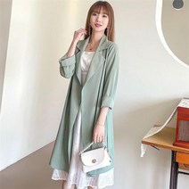 가은무역 WT090112 봄가을 간절기 여성 트렌치코트 바람막이 자켓 롱코트 루즈핏 빅사이즈