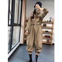 캐주얼점프수트 몰리 가을 오리지널제작 홍콩무드 트렌드 단아한 개성 블러킹 스티치 와이드 루즈핏 캐쥬얼 2594013133