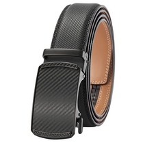 107679 남성용 벨트 자동 버클이있는 래칫 드레스 브라운 블랙 트림 35mm 너비, 20 quot 에서 36 quot 허리까지, 00-블랙-0032