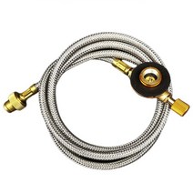 SUNFC 1구 이소가스 부탄가스 연결 금속 연장호스 1m, 부탄 아답터