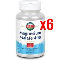 칼 유기산마그네슘 말레인산 마그네슘 말릭산 말산 말레이트 400mg 90정 6개