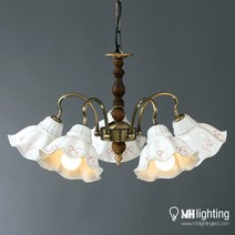 [산본 문화조명] [국내주문제작] 스완미니 핑크리본 5등 펜던트 도자기 식탁등 인테리어조명, 본품(전구제외)