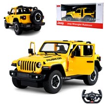 무선조종 RC 라스타 지프 랭글러 루비콘 1:14 스케일 카 LED RC카 입문용 작동완구 어린이 선물 조종 RC 자동차, 옐로우