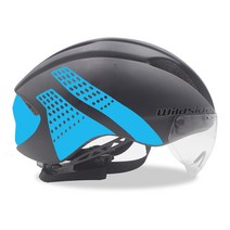 자전거 헬멧로드 Mtb 통합 트라이 애슬론 타임 트라이얼 자전거 헬멧 남자 스피드 레이스 헬멧 선 바이저 5 렌즈 에어로 고글 장비, l, black blue