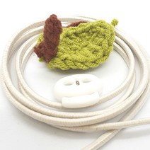 사과 강아지 케이프 고양이 스카프 도그빕 모자 세트 (코바늘 DIY 완제품), 부자재추가, 리본 모자끈 스토퍼