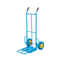 티렉스 카트 구르마 구루마 접이식 핸드카 사각 수레 이륜차 2단 원형, 특대 핸드카(파랑), 에어바퀴(12인치)