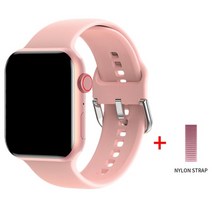 2022 혈당 모니터가 있는 smartwatch sos locationg 공유 청력, 핑크 나일론