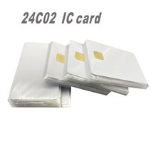 ISO 7816 백색 AT24C02 칩은 접근 제한 체계를위한 2K EEPROM 기억을 가진 똑똑한 IC 카드를 접촉한다 10pcs, 50PCS
