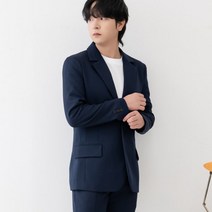 키작은남자 세턴 베이직 블레이저 자켓 네이비