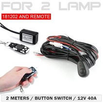 자동차 하네스 선정리 연결잭 커넥터 배선커넥터 led 라이트 바 4x4 오프로드 액세서리 용 배선 하네스 키트 12v 40a 릴레이 4-52 인치 작업 조명 원격 제어 스위치, 원격 및 1v2 와이어