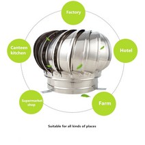 벤츄레이터 굴뚝환풍기 벤츄레타 음식점후드지붕 통풍기 배기 후드 공장 스테인레스 스틸 unpowered, 05 100mm