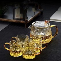 니치유 내열유리 티포트 세트, 티포트400ml+찻잔100mlX4p