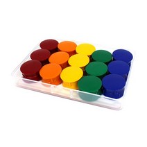 [마그피아] 칼라원형 자석홀더 무광 (중) 30개입 네오디움자석, 주황 30개입