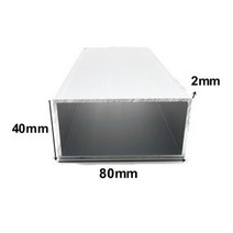알루미늄각파이프 알루미늄 사각 파이프 40x80mm 두꺼운 1.2mm2mm 직사 형 튜브 프로파일 6063 사 장식용 프로파일, 두꺼운 2mm, 맞춤 길이