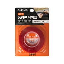 오공 초강력 폼양면테이프 투명 18mm x 2.5m, 2개