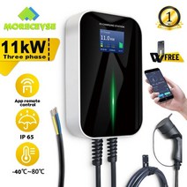 morec ev 충전기 전기 자동차 충전 스테이션 앱 제어 evse 11kw wallbox type 2 cable16a 3 phase iec 62196-2 6m 케이블, 11kw 케이블 앱