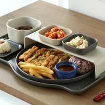혼밥 1인식기세트 7P 그릇 트레이포함 신혼, 그레이