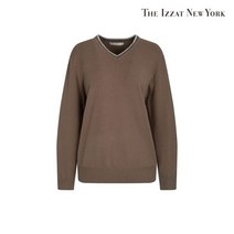 더아이잗뉴욕 더아이잗 브이넥 메탈 배색 풀오버 니트 IL2M1PO75