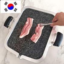 구이용 돌판 기름빠지는 불판 삼겹살 캠핑 고깃집 파워불판 대형 업소용 고기 곱창 굽는판, 대(사각)
