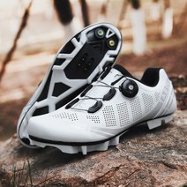 TABOLU 로드바이크 MTB 입문용 클릿슈즈 평페달슈즈 자전거신발, 40, 화이트(MTB클릿)