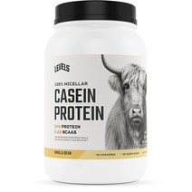 Levels 100% 미셀라 카제인 단백질 호르몬 프리 무향 0.9kg(2파운드), Vanilla, 4 Pound (Pack of 1)