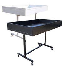 심플매대 옷가게 행사용 알루미늄 매대, 70-2 심플매대, 브레이크2개+노브레이크2개, 흑색