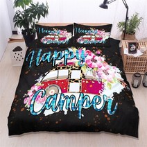 차박 세차용 접이식발판 카라반발판 캠핑 자동차 이불 커버 여행 테마 침구 세트 만화 동물 청소년을 위한 전체 킹 성인 선물, [08] 264x228cm 3pcs, [13] 13