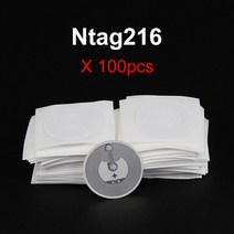 rfid복사기 태그 100pcs Ntag213 NFC 13.56MHz ISO14443A 스티커 NTAG216 전화 사용 가능 접착 라벨 10/ 50pcs RFID 키 토큰, [06] 100PCS Ntag216