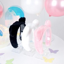 할로윈 밍크 고양이귀 머리띠 파티 이벤트머리띠 무도회 파자마파티 헤어밴드 홈파티, 1개, 화이트