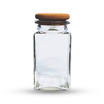 유리병 맑고 투명한 밀폐용기 오일병 양념병 유리주스병, 코르크 사각  300g