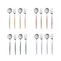 큐티폴 고아 파스텔 디저트 커트러리 2종 2인조 4colors, 라일락