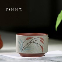 전통 찻잔 보이차 말차 다완 정호 개완 막사발 찾잔 140ML YIXING 보라색 점토