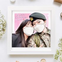 [선물포장이벤트]주문제작 팝아트 초상화 캐리커쳐 액자 여자친구 남자친구 부모님 커플 기념일 생일 선물 20대 30대 결혼 웨딩 부모님 릴캐리샵, 3명, 투톤우드(23.5x23.5cm), 6개