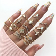 살빠지는 반지 세트 여자를 위한 매력 반지 여성을 위한 boho 보석 펑크 액세서리 bagues anillos mujer schmuck