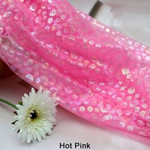 원단 150cm 와이드 tulle 메쉬 패브릭 무지개 빛깔의 데이지 해바라기 작은 꽃 patern organza 바느질 테이블 천으로 스커트 드레스 웨딩 장식, 핫 핑크, 02 HOT PINK