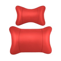 발란스코드 차가겸용 리넨 가죽 목베개 쿠션 차재 기억면 자동차 머리베개 허리베개, 베이지, 머리 베고 허리 한 쌍.