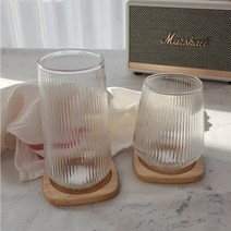 마카 내열유리 칼립소 주름 언더락420ml / 텀블러470ml 유리컵 카페컵