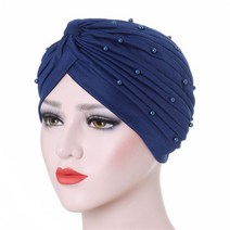 이슬람 히잡 유대인 모자 면 솔리드 폴드 진주 터번 스카프 여성 내부 랩 헤드 femme musulman turbante mujer 아랍 중동 무슬림