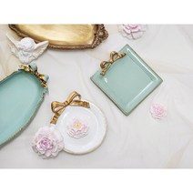 쉐비블랑체 소품 악세사리 주얼리 보관 미니 트레이 캔들 받침, 화이트