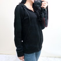 VANANA2 무지컬러 여자 베이직핏 특양면 하이퀄리티 후드 집업 블랙