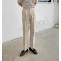 남자 프렌치 캐주얼 슬림핏 주름 방지 복고풍 9부 바지