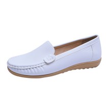 몬드스팟 2.5cm 여성 사무실 비서 고무굽 슬립온 로퍼 화이트 (DM1216)